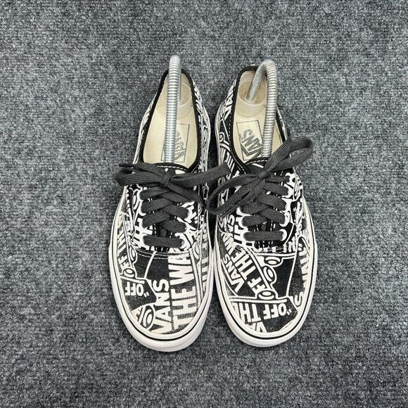 Vans Authentic Sneakers Women's 8.5 Black Off The Wall Print‎ Low Athletic Shoes - Picture 3 of 13